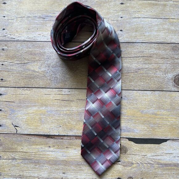 Pierre Cardin One Size Mens Tie Red & Silver  58”x 3” - Picture 5 of 13
